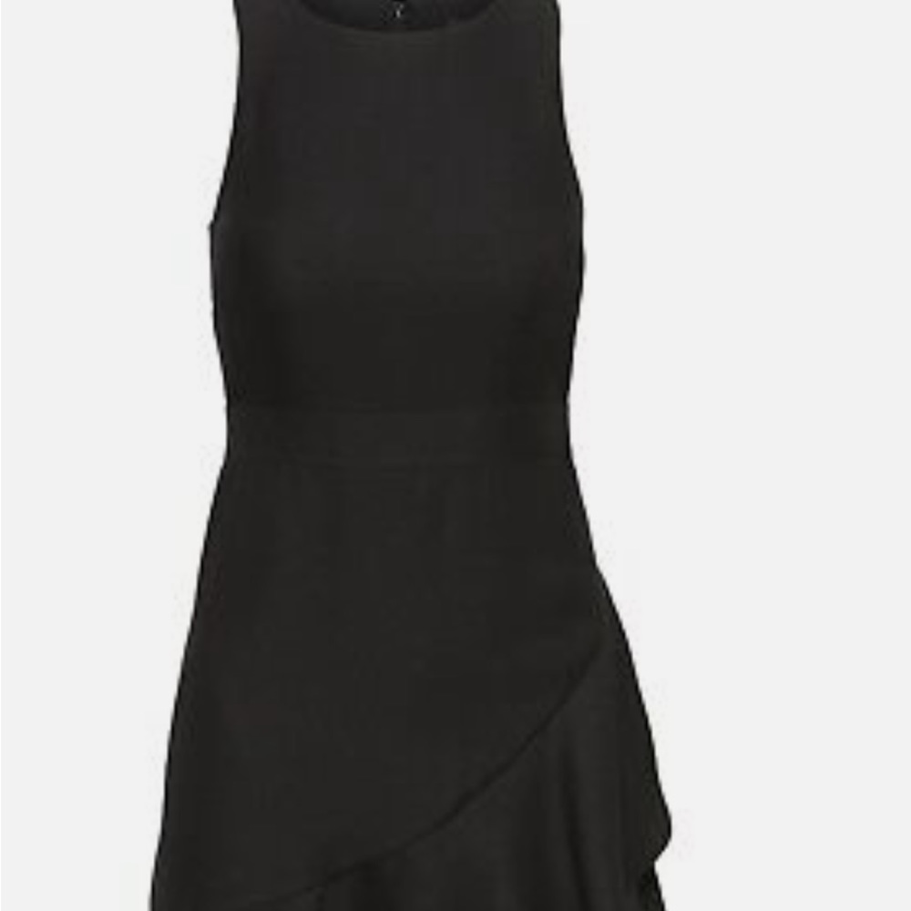 PRE-OWNED WOMEN’S Banana Republic Ruffle Wrap Racerback Dress, Black - Picture 12 of 14